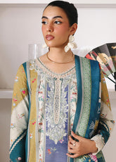 QPrints By Qalamkar Embroidered Jacquard Weaved 3 Piece Unstitched Suit QLM25QP D-QW-10A ALINA